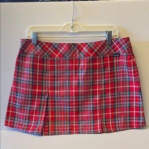Abercrombie and Fitch Y2K Pleated Plaid Skirt Red/Mullti